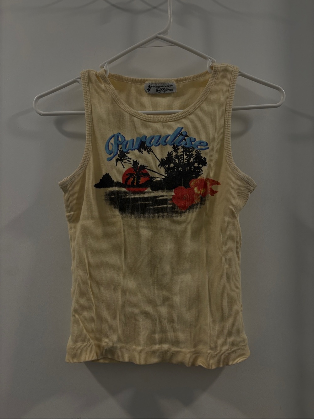 Paradise Graphic Tank Top - Cream